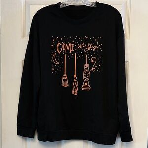 Hocus Pocus Black Sweatshirt with Orange Graphic